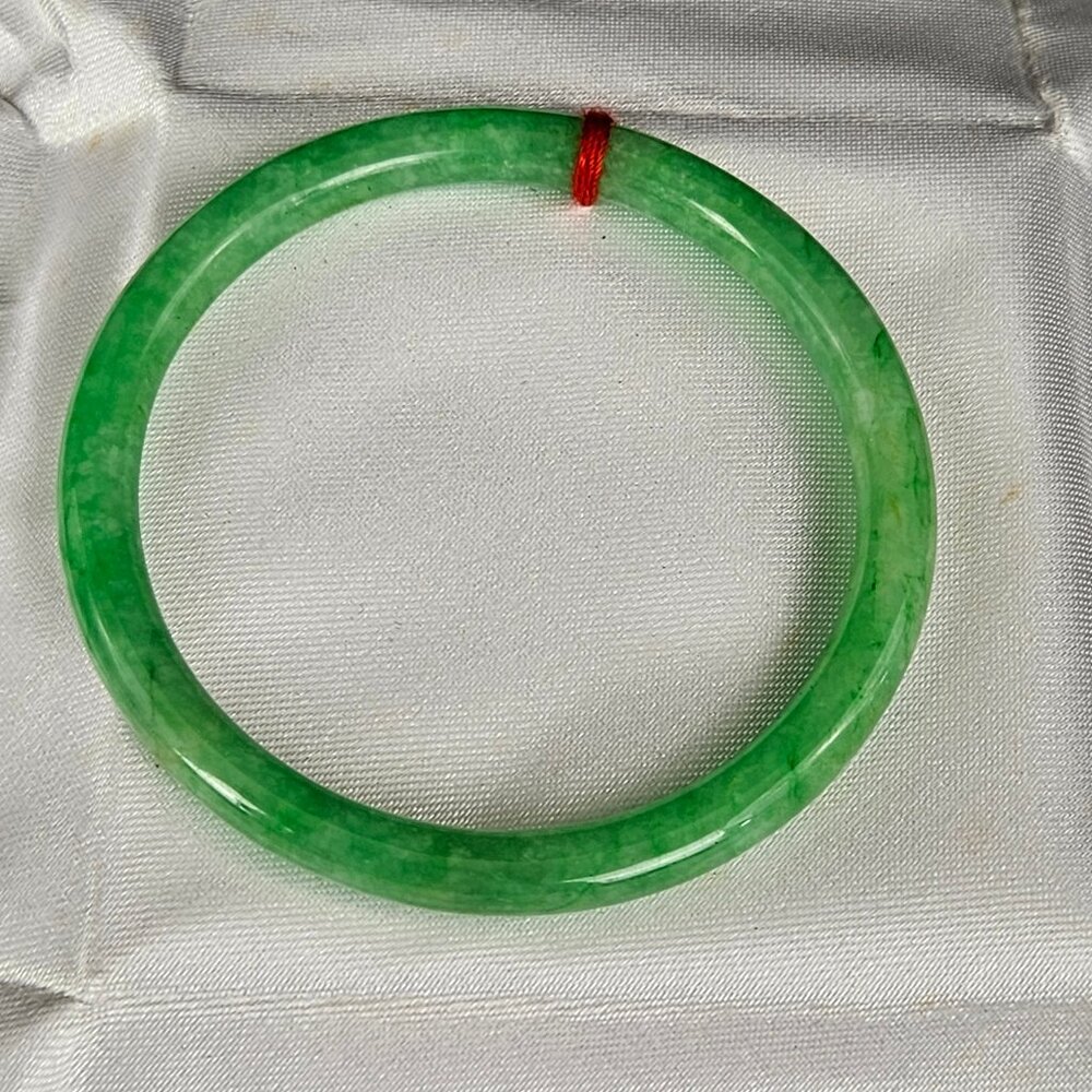 Natural jade Light Green Jadeite Jade Bangle 54.8mm #4
